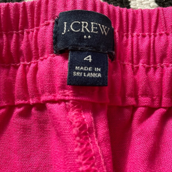 J.Crew Hot Pink Linen Pants Size 4 Nearly Capri Length - Picture 4 of 5